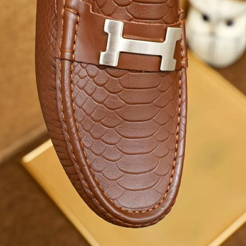 hermes cuir chaussures pour homme s_12316304